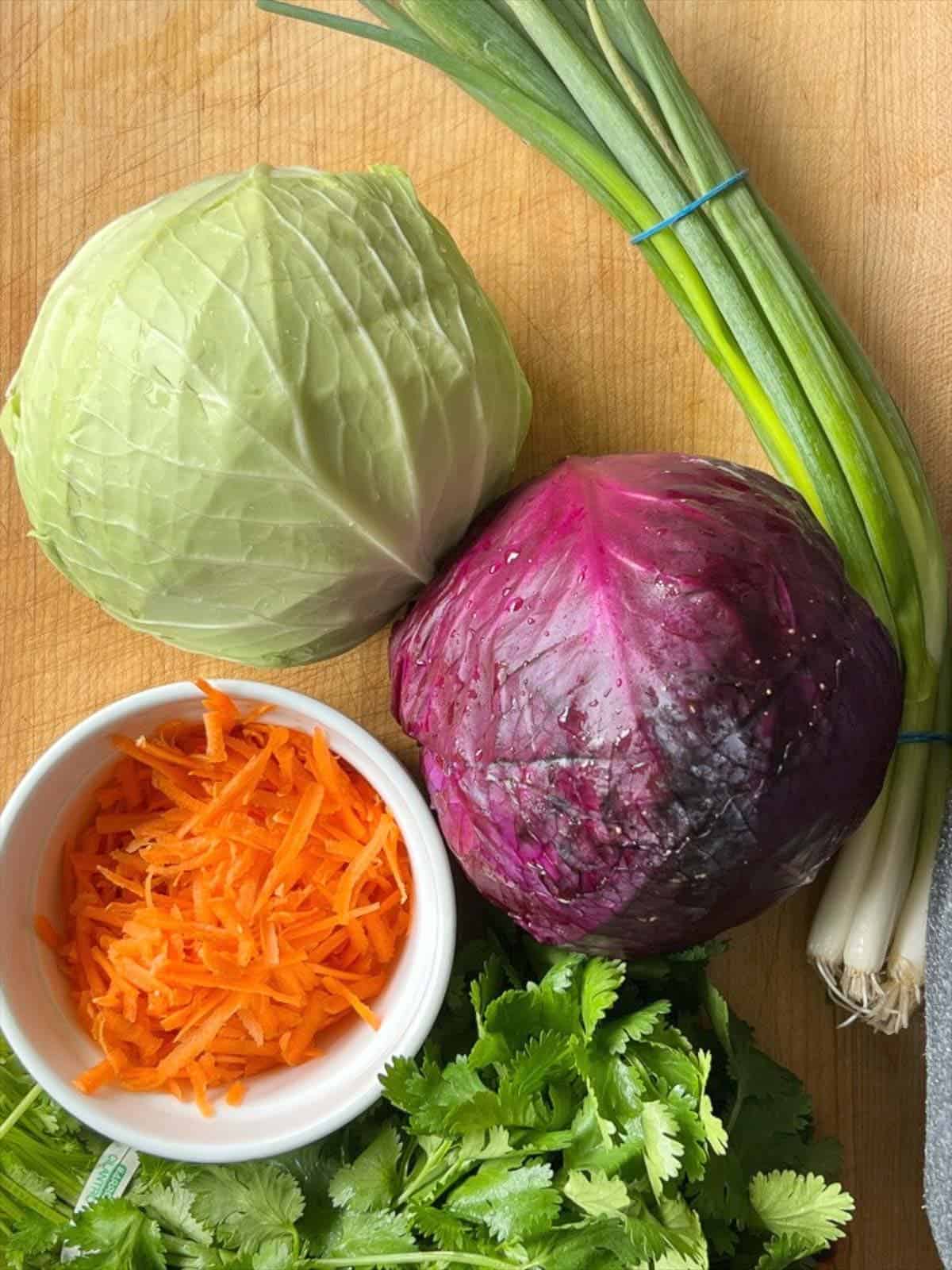 Ingredients for asian coleslaw