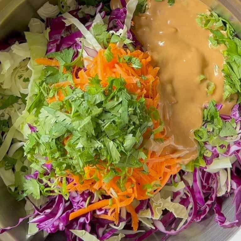 Asian Slaw With Peanut Dressing