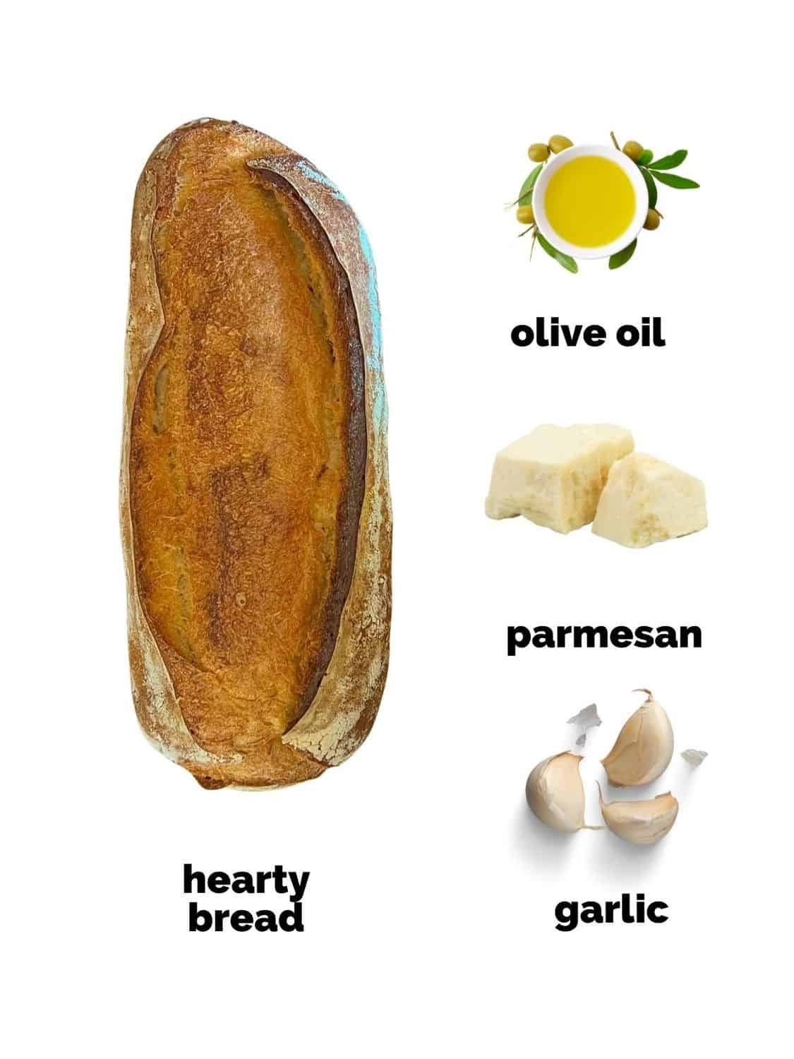 ingredients to make homemade croutons