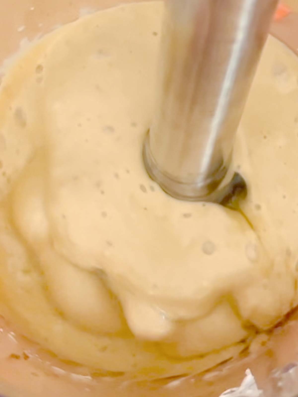 emulsify the dressing with an immersion blender