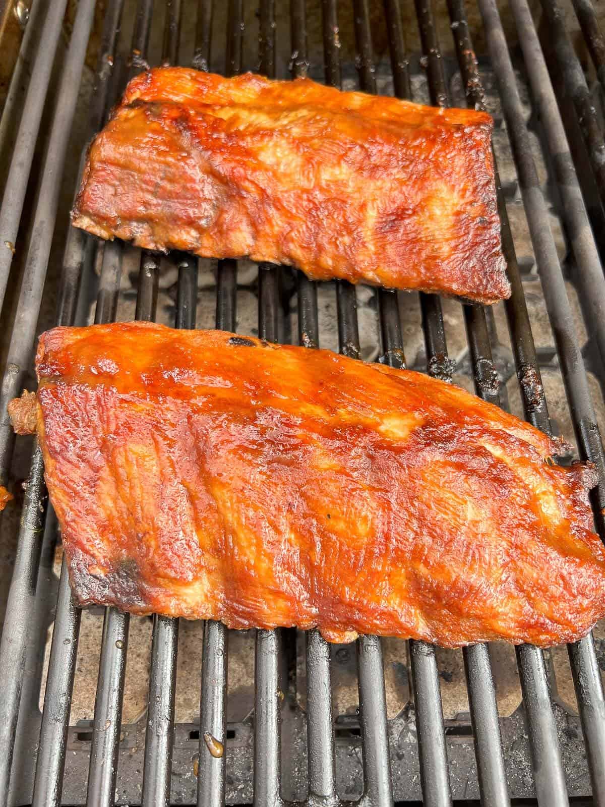 huli huli ribs on the grill