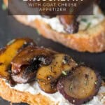 Mushroom Bruschetta with goat cheese pinterest pin