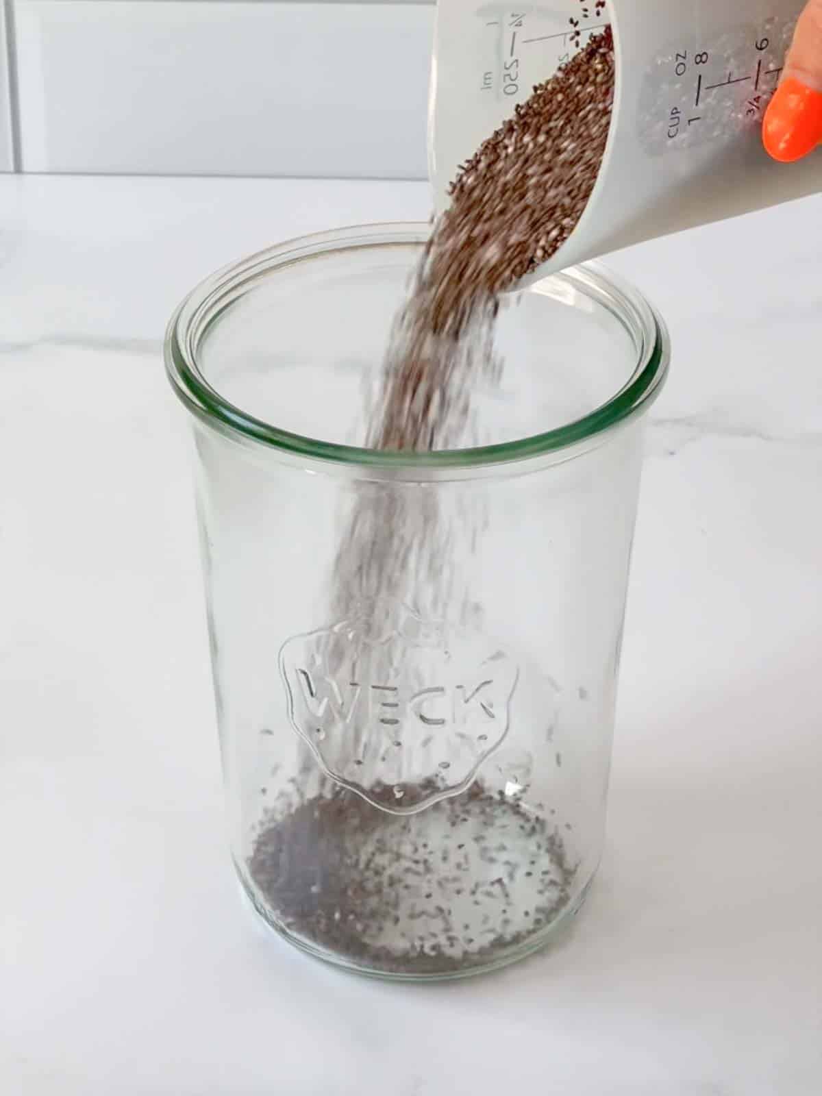 add chia seed to a jar