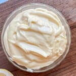 homemade mayonnaise recipe in a glass dish
