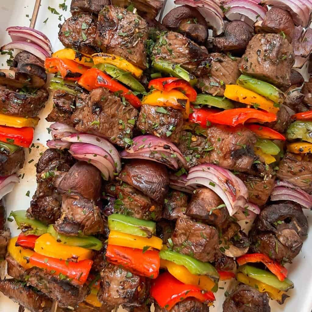 beef shish kebob recipe with summer veggies