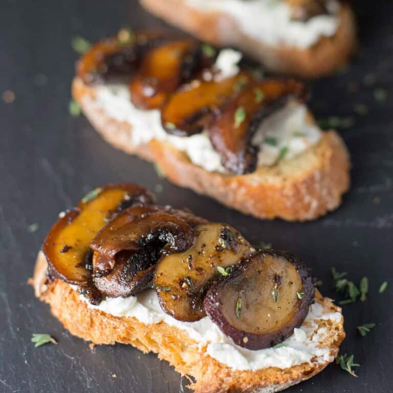 Mushroom Bruschetta with Goat Cheese