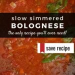 Slow Simmered Bolognese Pinterest Pin
