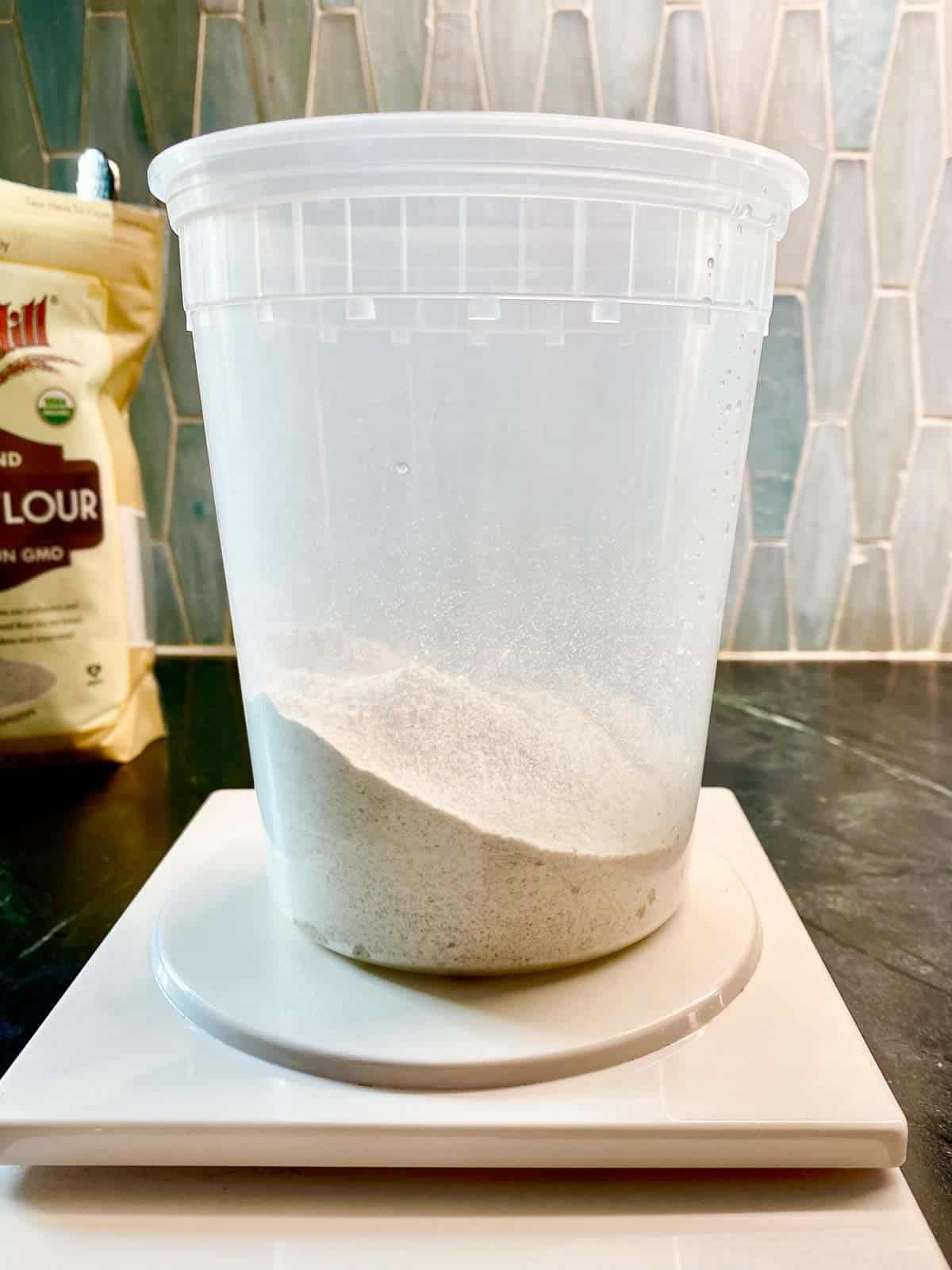 weight out the flour on a kitchen scale