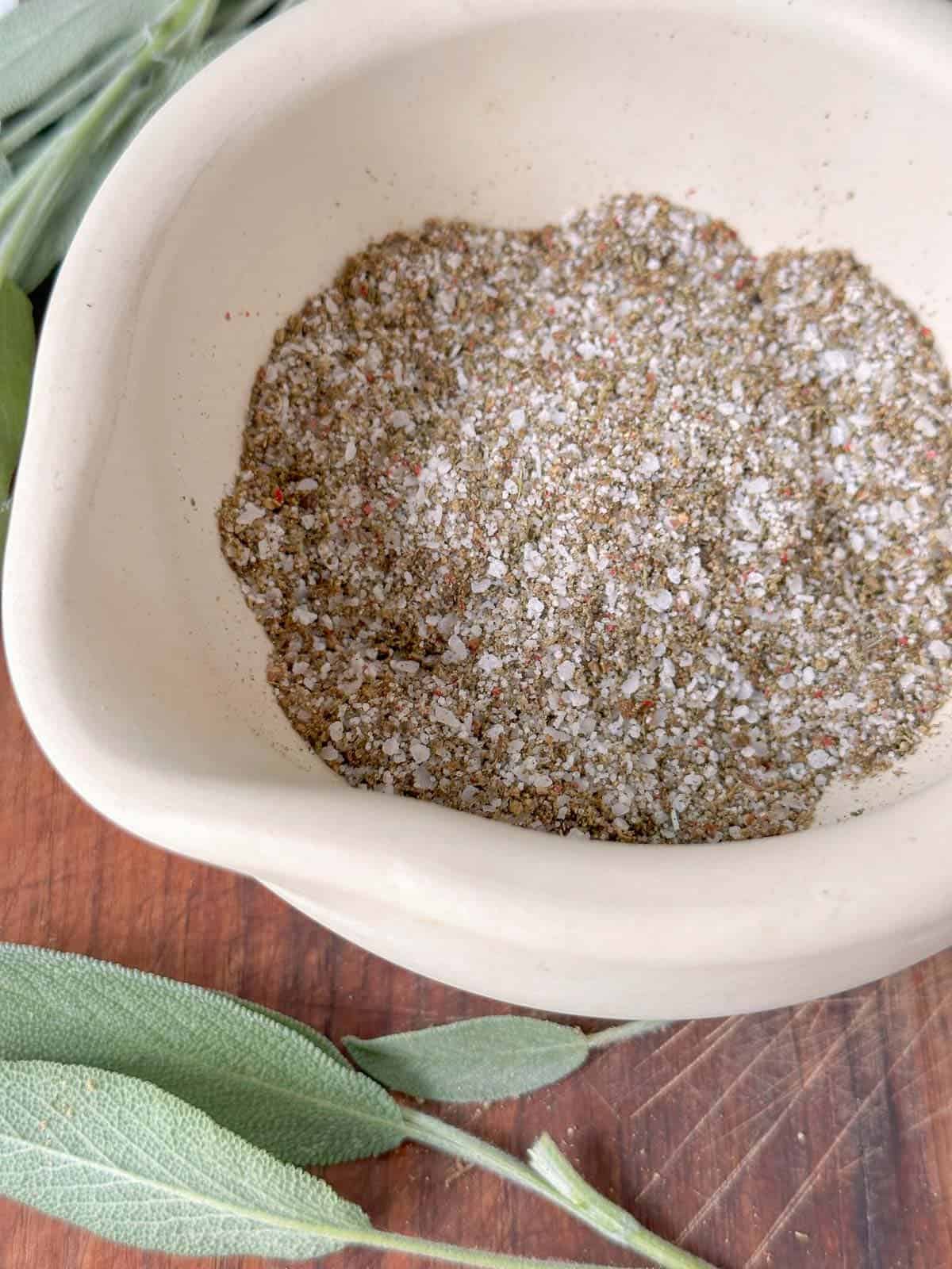 dry rub for turkey in a mortar
