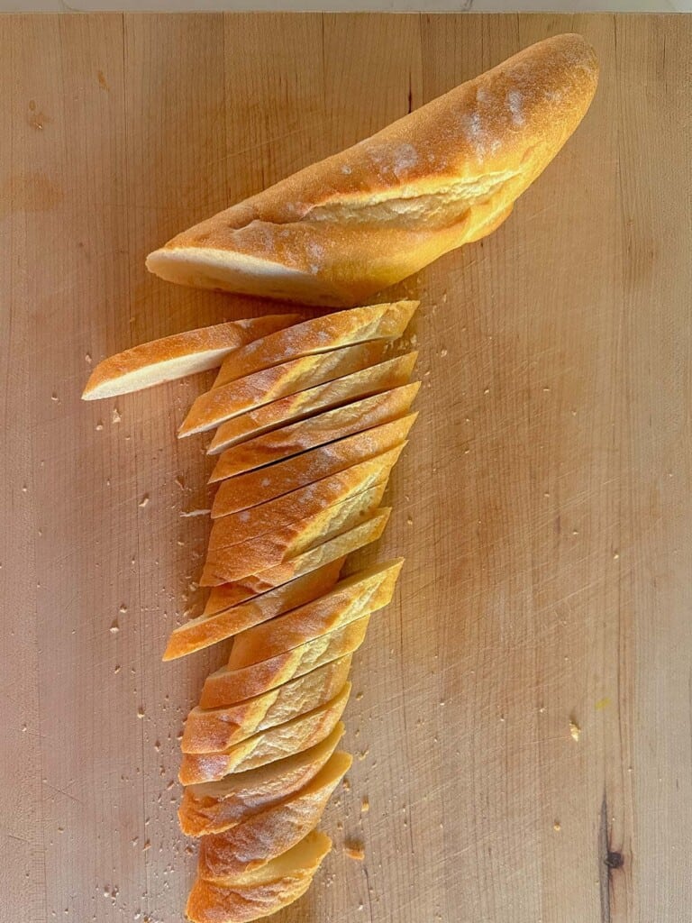 sliced baguette