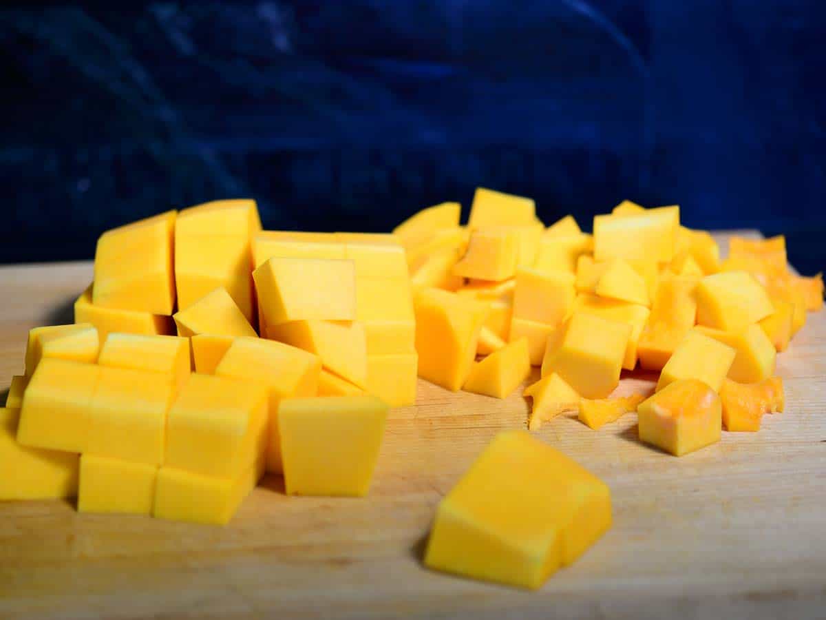 butternut squash diced into cubes