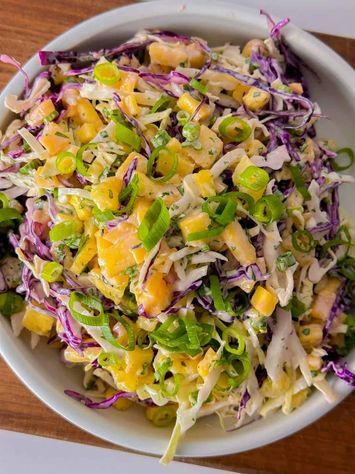 Hawaiian coleslaw with pineapple