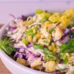 Hawaiian coleslaw with pineapples for pork sliders