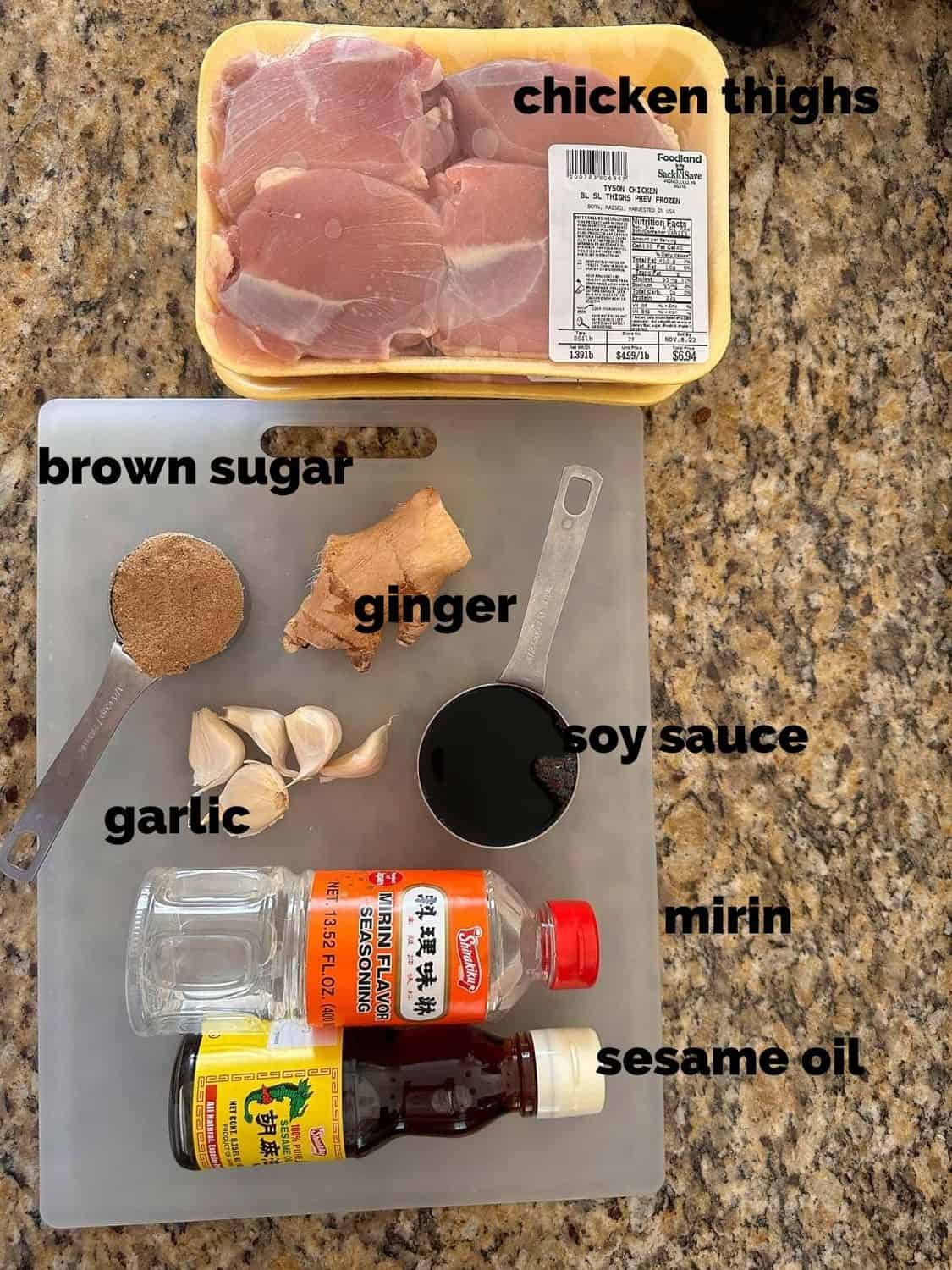 ingredients for shoyu chicken