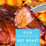 pinterest image for pot roast with gravy