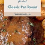 pot roast with gravy and potatoes
