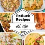 pinterest pin for potluck recipes post