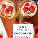 chocolate mousse pinterest graphic