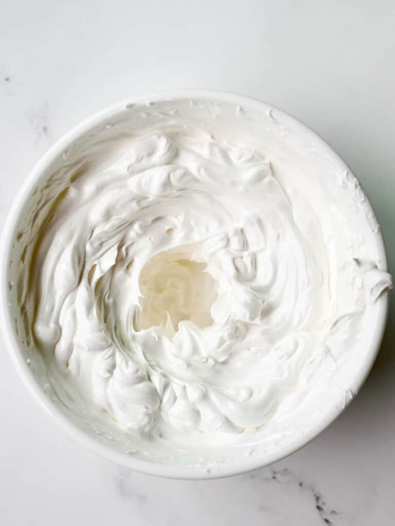 egg white whipped to stiff peaks