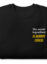 black folded sweatshirt with "cheese is always the secret ingredient"
