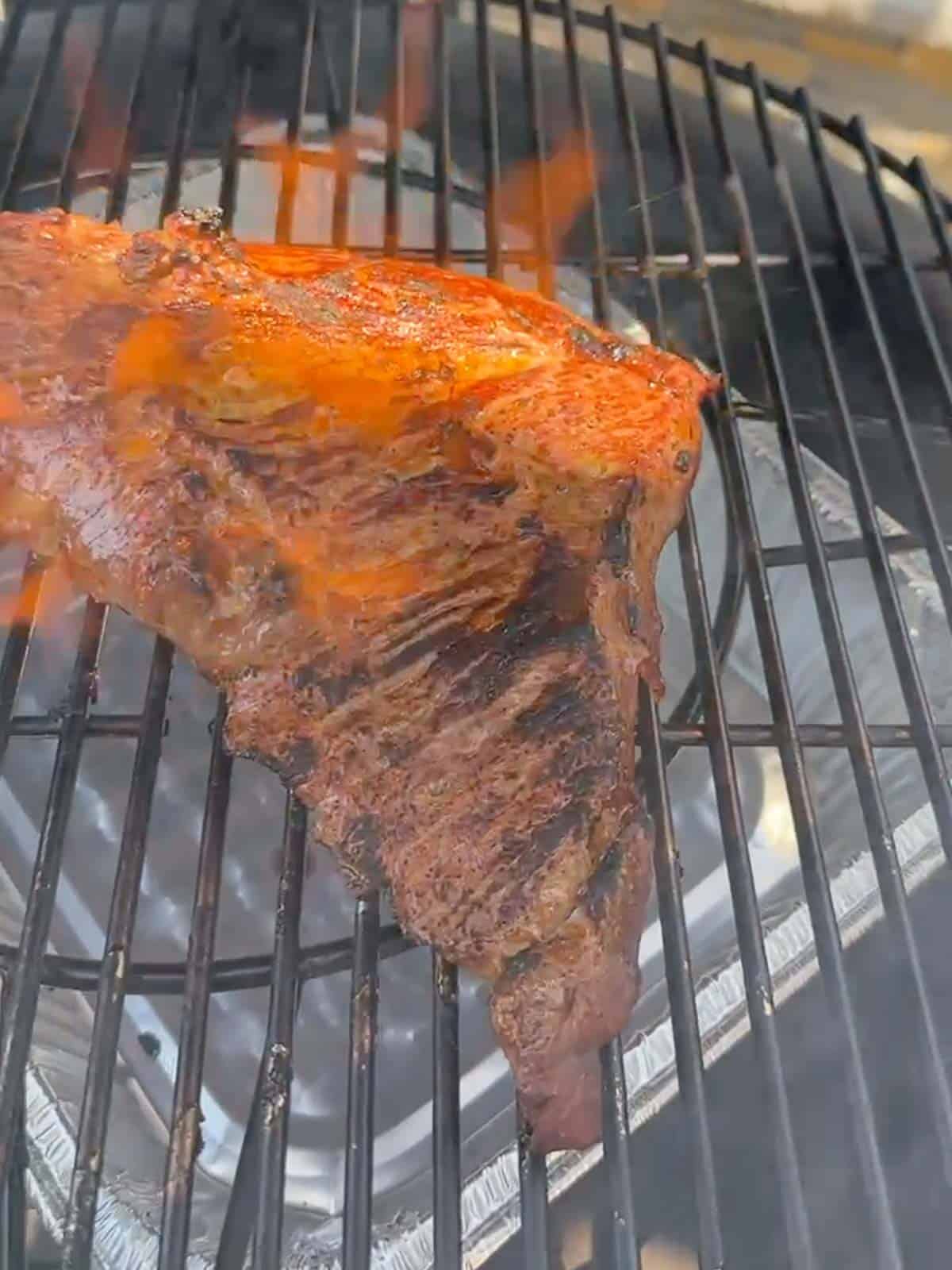 smoked tri tip, seared after it reaches temperature