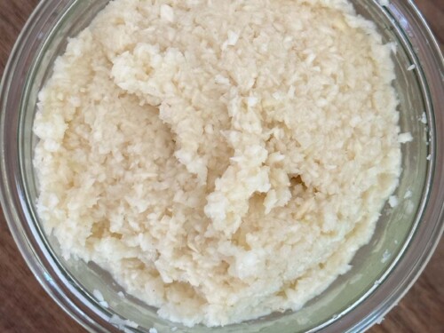 fresh grated horseradish mixed with a small amount of vinegar, homemade prepared horseradish