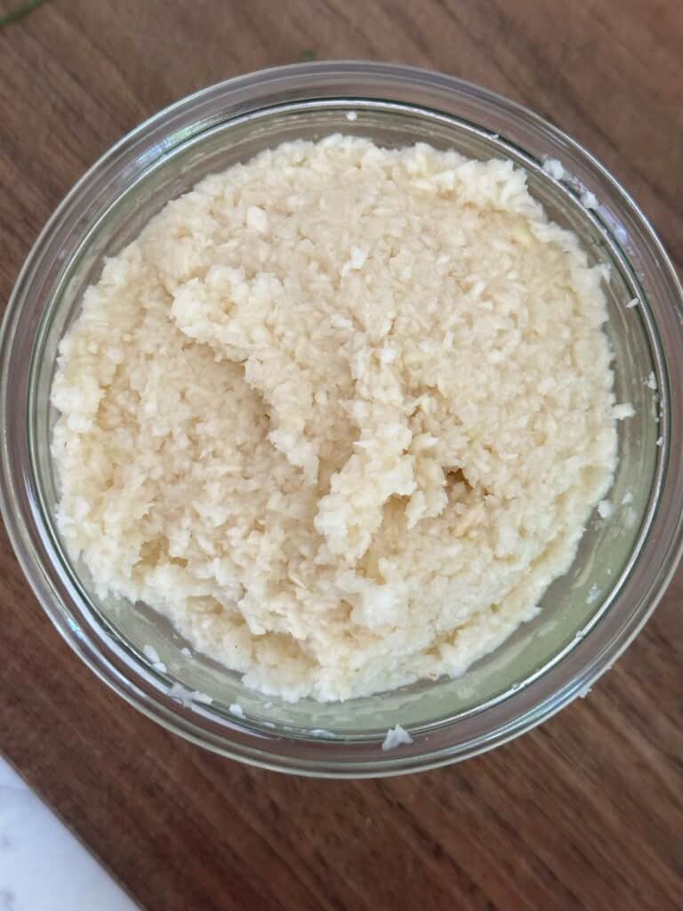 fresh grated horseradish mixed with a small amount of vinegar, homemade prepared horseradish