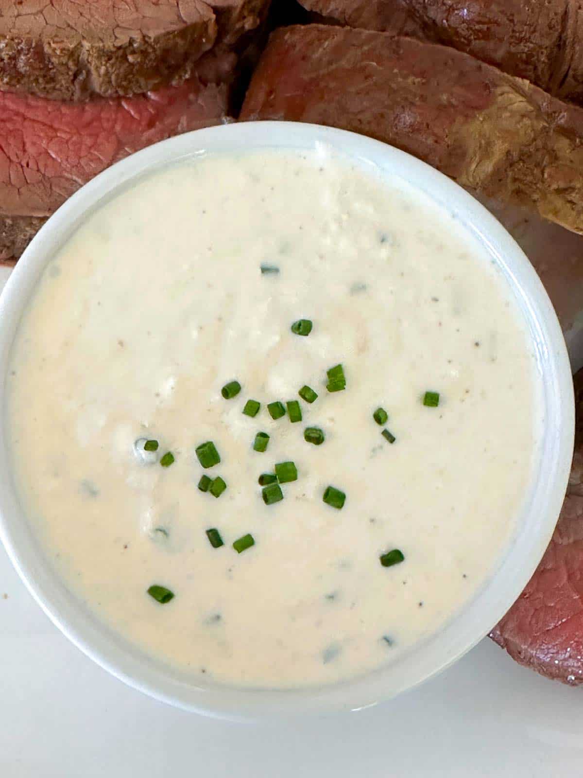 horseradish cream sauce served with a slow roasted beef tenderloin