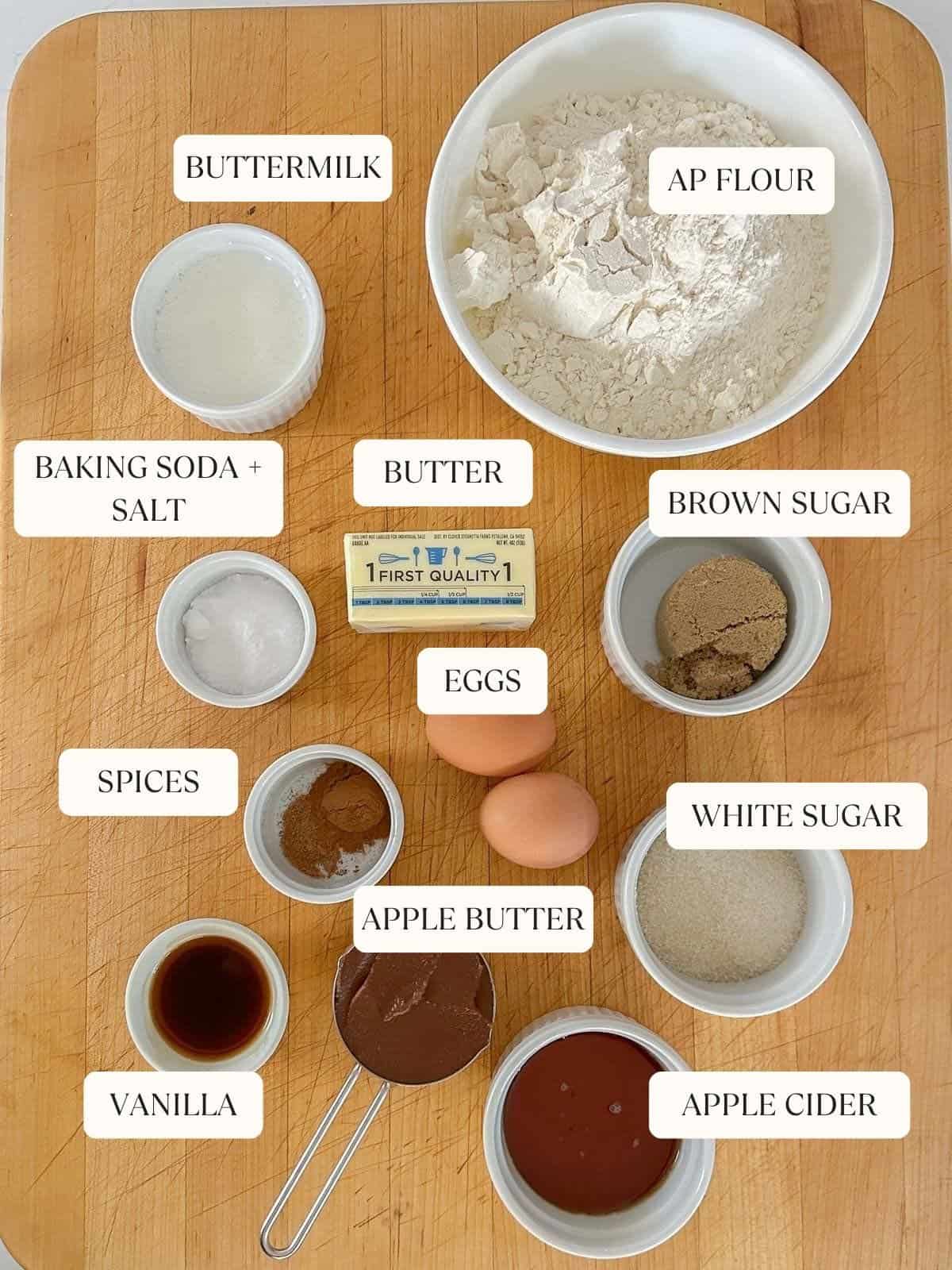 ingredients needed for apple cider donuts