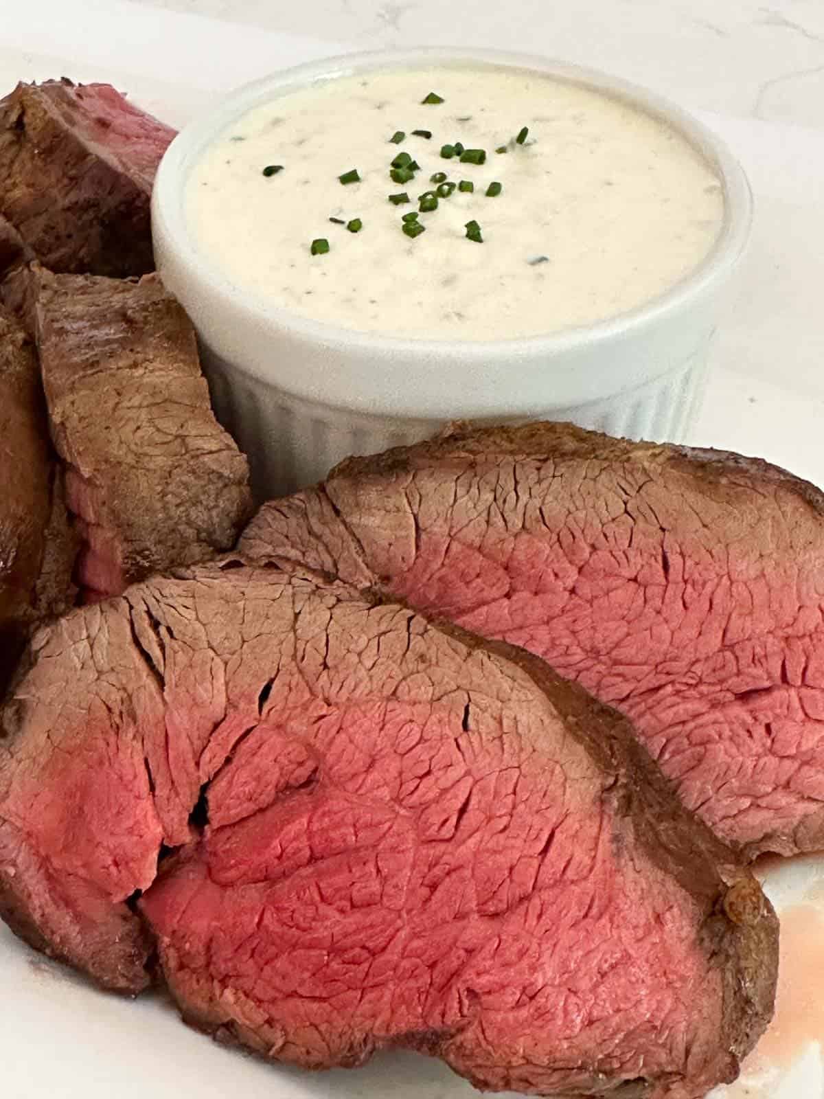 horseradish cream sauce served with beef tenderloin