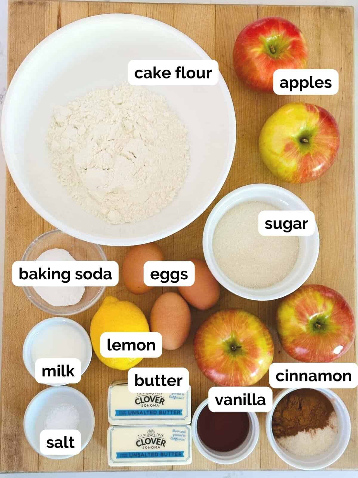 ingredients for apple cake