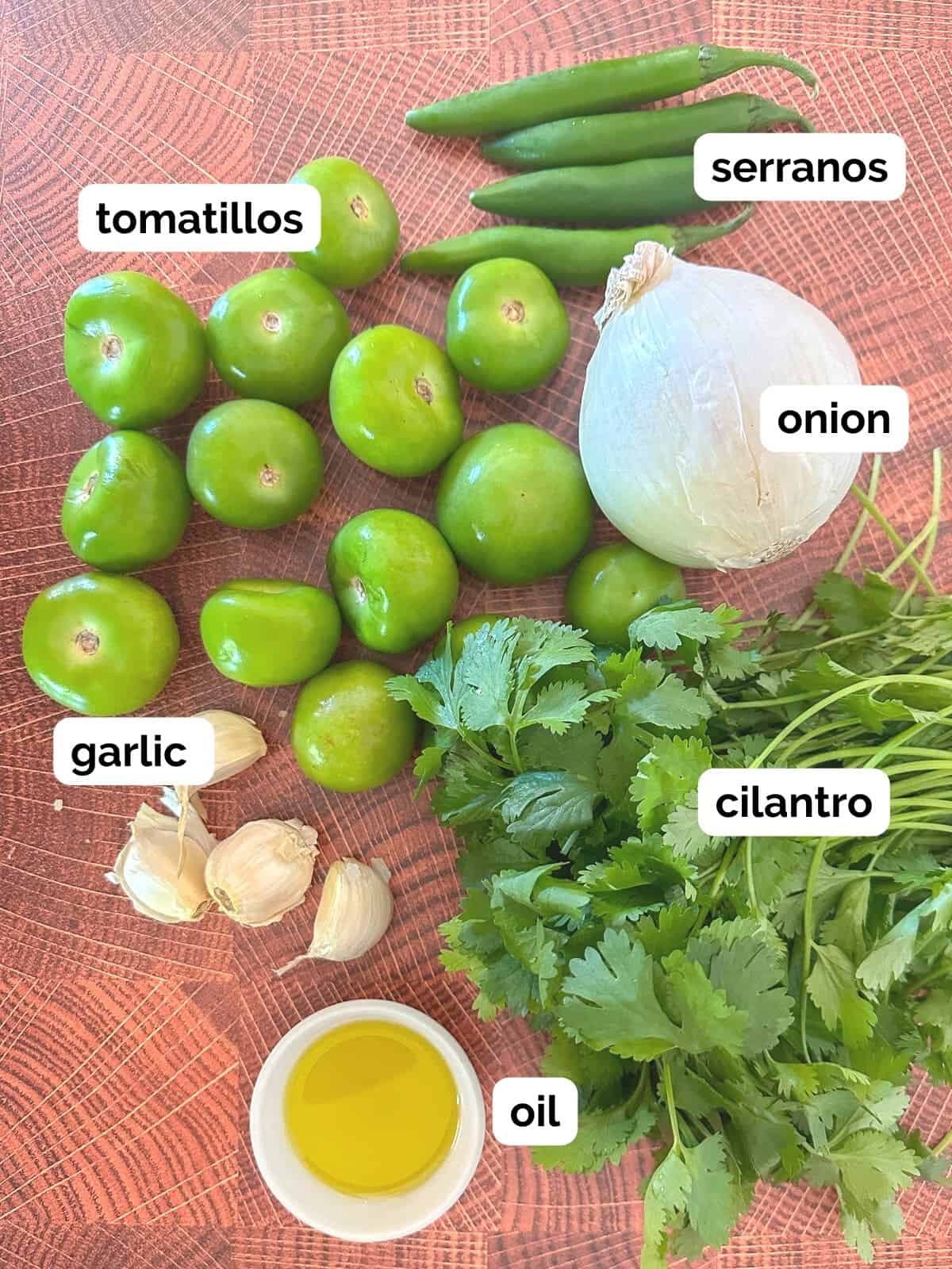 ingredients used to make salsa verde