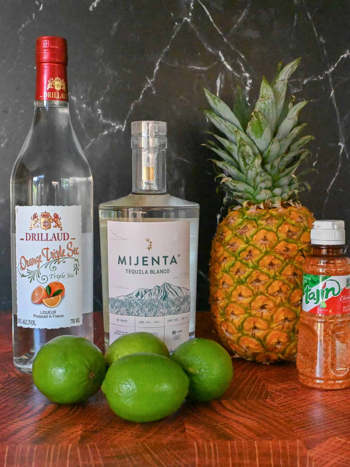 ingredients for a pineapple margarita
