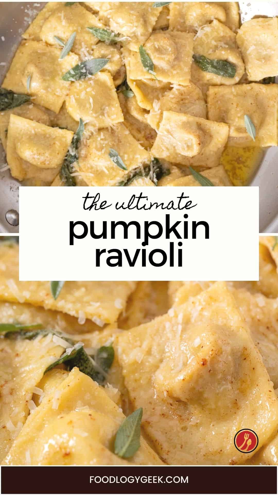 The BEST Pumpkin Ravioli with brown butter sage sauce - Foodology Geek