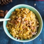 pumpkin oatmeal recipe in a rustic bowl