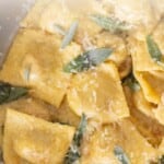 pumpkin ravioli in brown butter pinterest pin