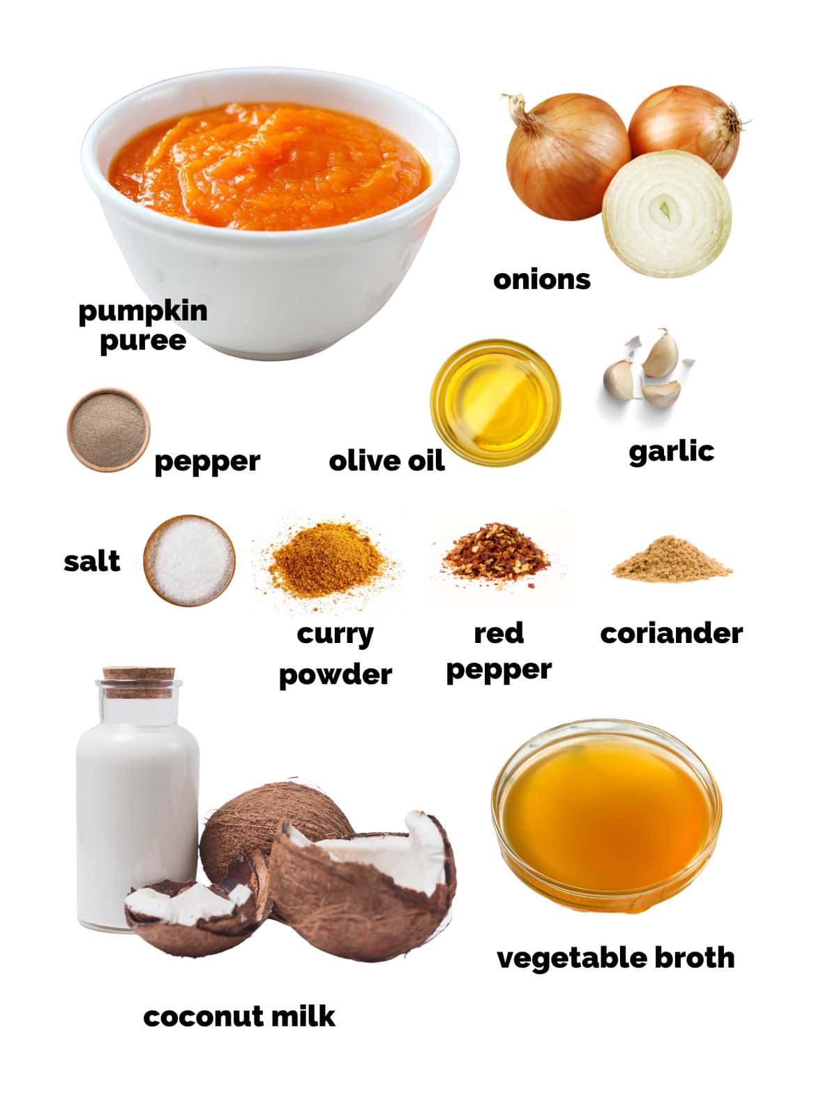 ingredients to make pumpkin soup