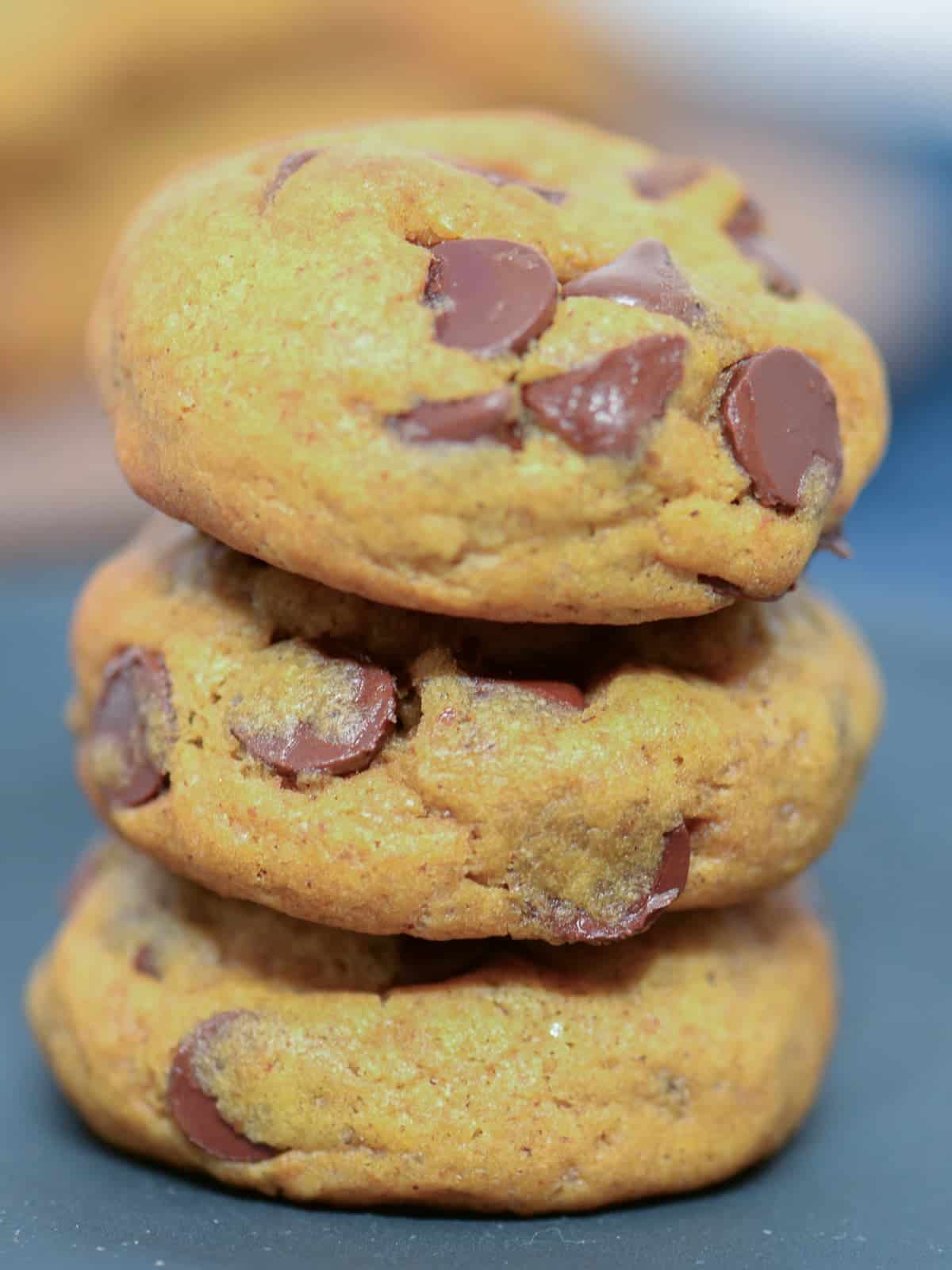 a stack of pumpkin cookies