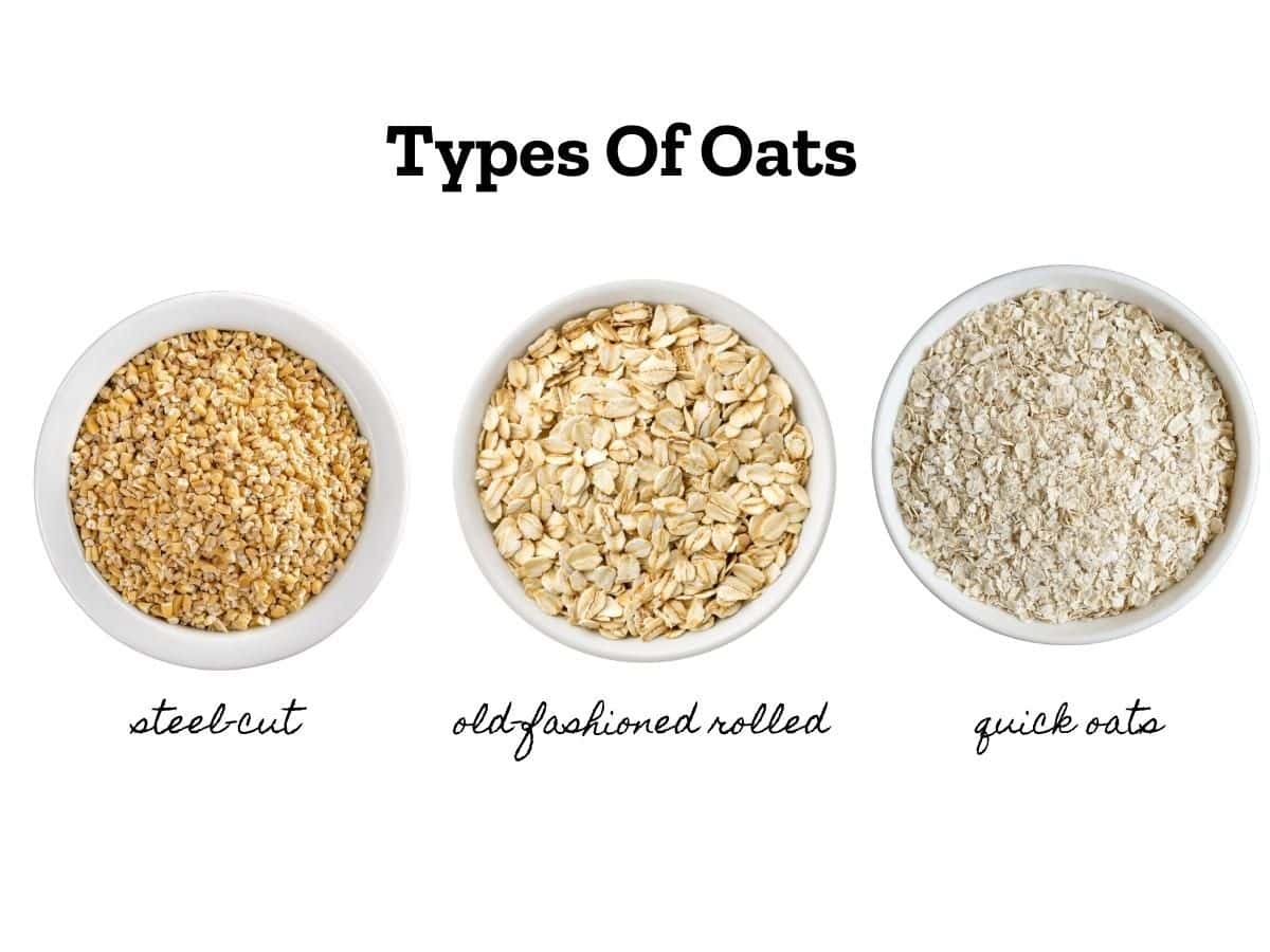 image with the most common types of oats used for cooking