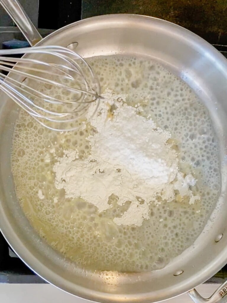 add flour to the butter