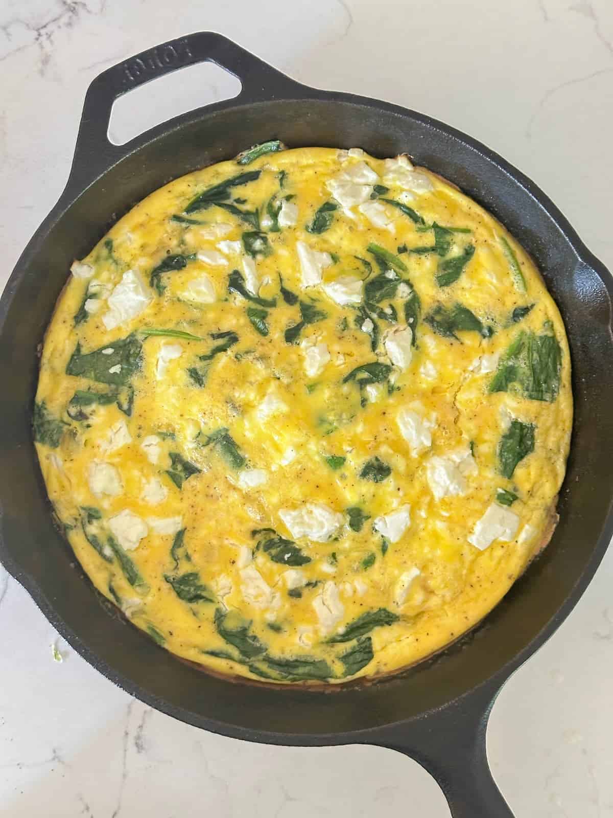 baked veggie frittata with spinach and fets