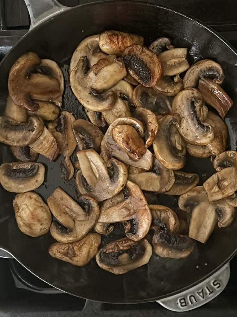 saute the mushrooms until golden brown