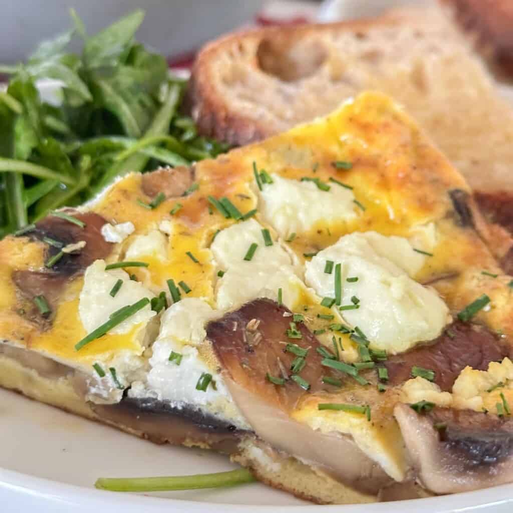 veggie frittata recipe with mushrooms and goat cheese