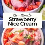 strawberry nice cream pinterest pin