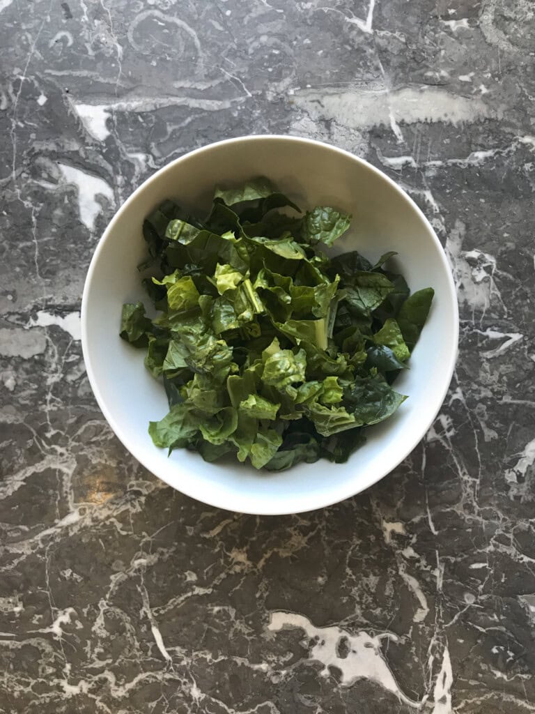 a bowl of greens