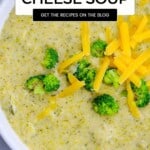 creamy keto Broccoli cheese soup pinterest pin