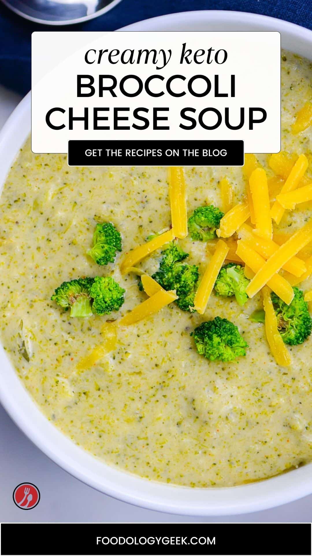 creamy keto Broccoli cheese soup pinterest pin