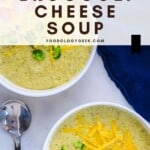 easy Broccoli cheese soup pinterest image