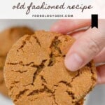 molasses cookies old fashioned recipe, pinterest image