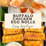 Buffalo Chicken Egg Rolls Pinterest Pin
